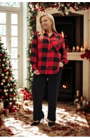 M54901 KOSZULA VIOLET KRATKA DUŻA CZERWONA